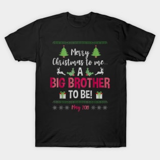 Christmas Big Brother Holiday Pregnancy Due May 2019 T-Shirt